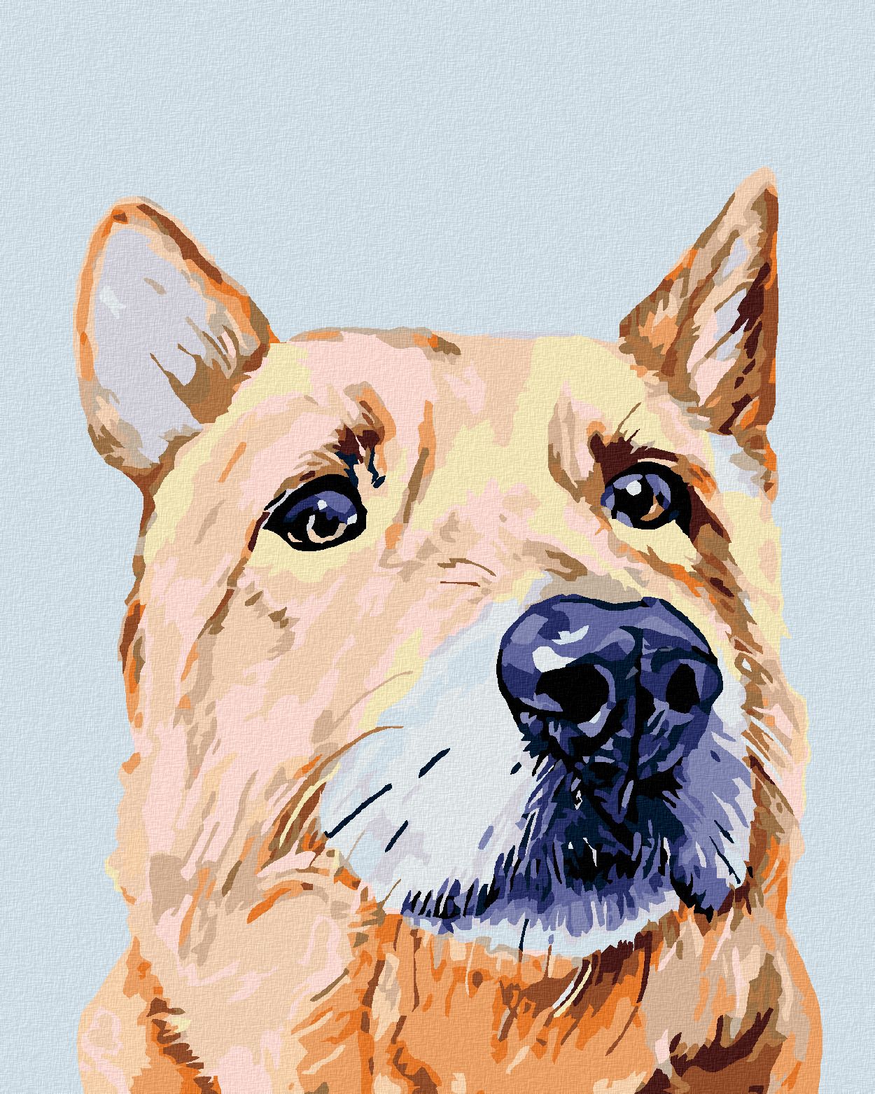 zuty Malování podle čísel - SMUTNÝ PES - Rozměr: 40x50 cm, Rámování: Varianta: bez rámu a bez vypnutí plátna - obrázek 1