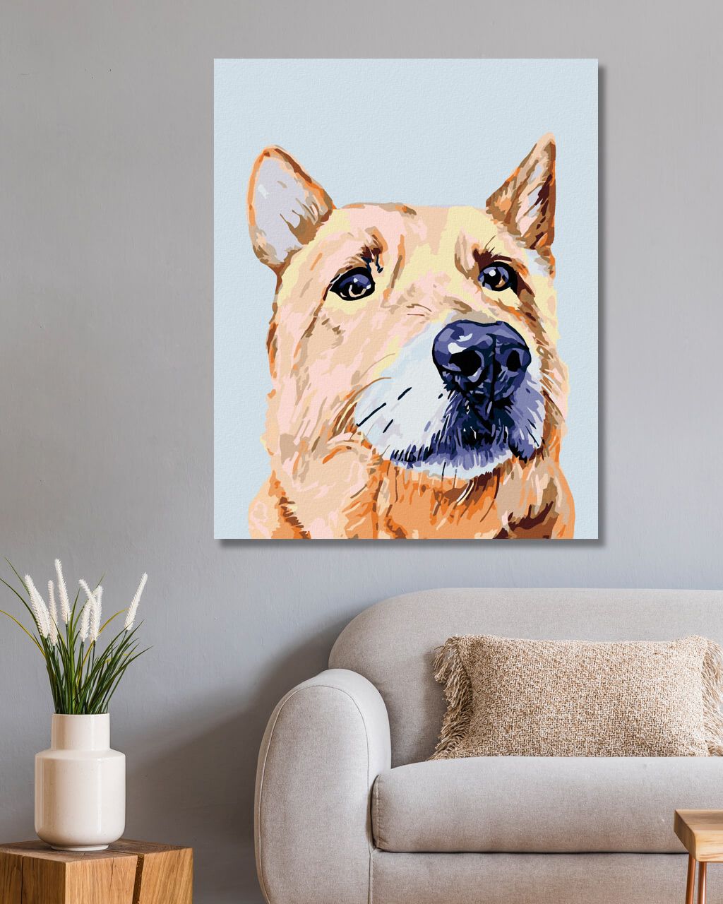 zuty Malování podle čísel - SMUTNÝ PES - Rozměr: 40x50 cm, Rámování: Varianta: bez rámu a bez vypnutí plátna - obrázek 2