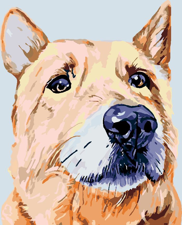 zuty Malování podle čísel - SMUTNÝ PES - Rozměr: 40x50 cm, Rámování: Varianta: vypnuté plátno na rám - obrázek 3