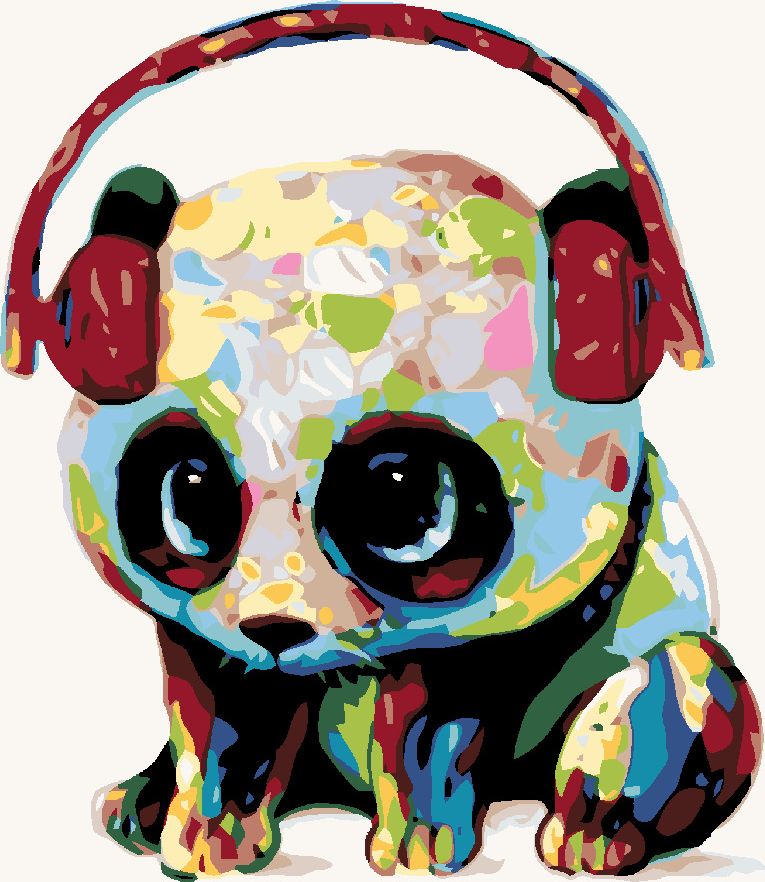 zuty Malování podle čísel - PANDA SE SLUCHÁTKY - Rozměr: 40x50 cm, Rámování: Varianta: vypnuté plátno na rám - obrázek 8