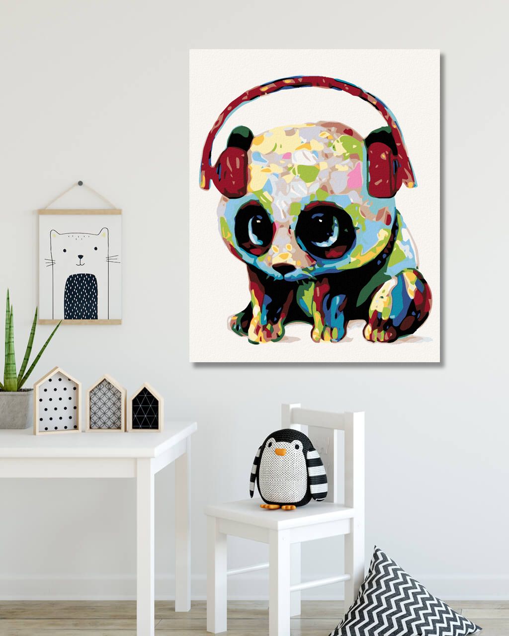 zuty Malování podle čísel - PANDA SE SLUCHÁTKY - Rozměr: 40x50 cm, Rámování: Varianta: vypnuté plátno na rám - obrázek 9