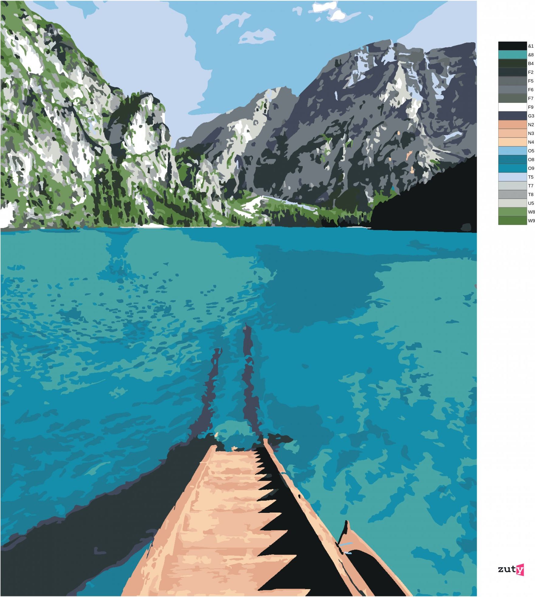 zuty Malování podle čísel - SCHODY DO JEZERA - Rozměr: 40x50 cm, Rámování: Varianta: bez rámu a bez vypnutí plátna - obrázek 10