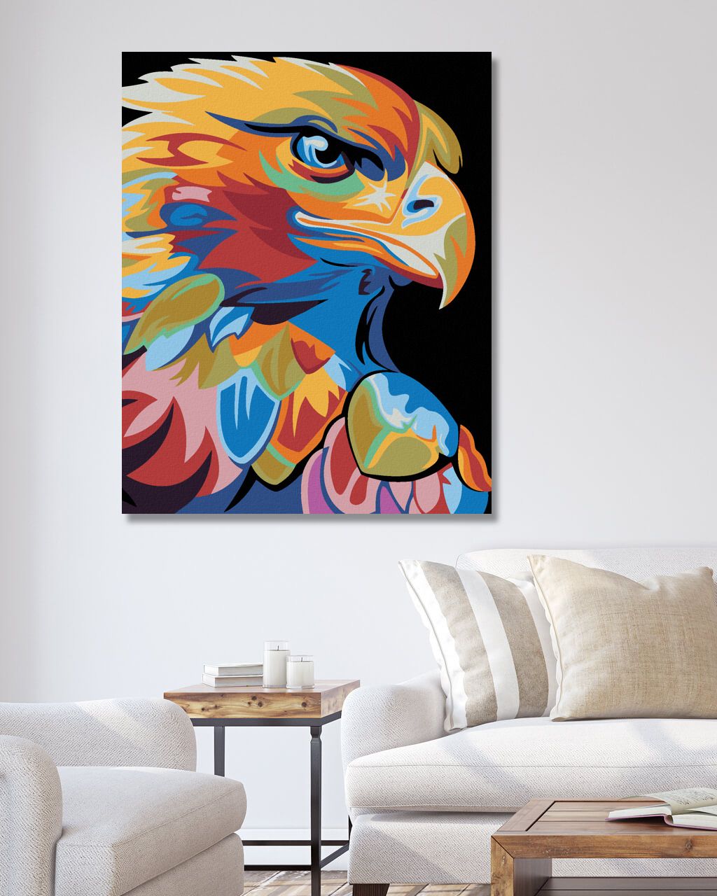 zuty Malování podle čísel - BAREVNÝ OREL - Rozměr: 40x50 cm, Rámování: Varianta: bez rámu a bez vypnutí plátna - obrázek 6