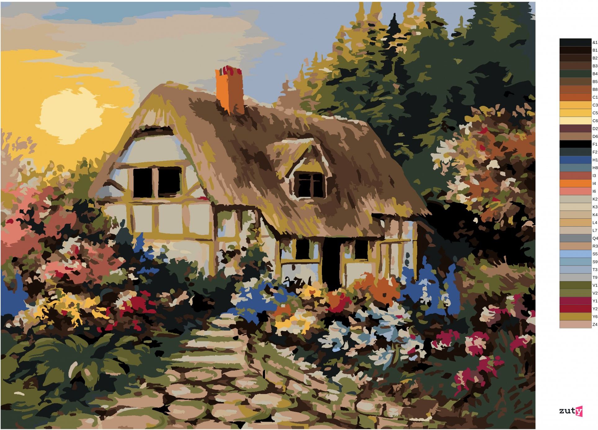zuty Malování podle čísel - POHÁDKOVÁ CHALOUPKA - Rozměr: 40x50 cm, Rámování: Varianta: bez rámu a bez vypnutí plátna - obrázek 7