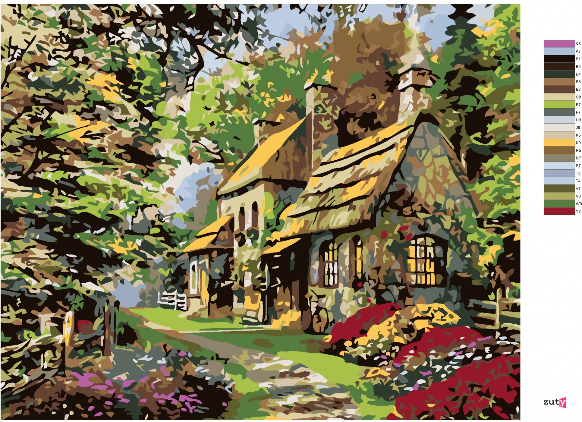 zuty Malování podle čísel - POHÁDKOVÁ CHALOUPKA - Rozměr: 40x50 cm, Rámování: Varianta: bez rámu a bez vypnutí plátna - obrázek 20
