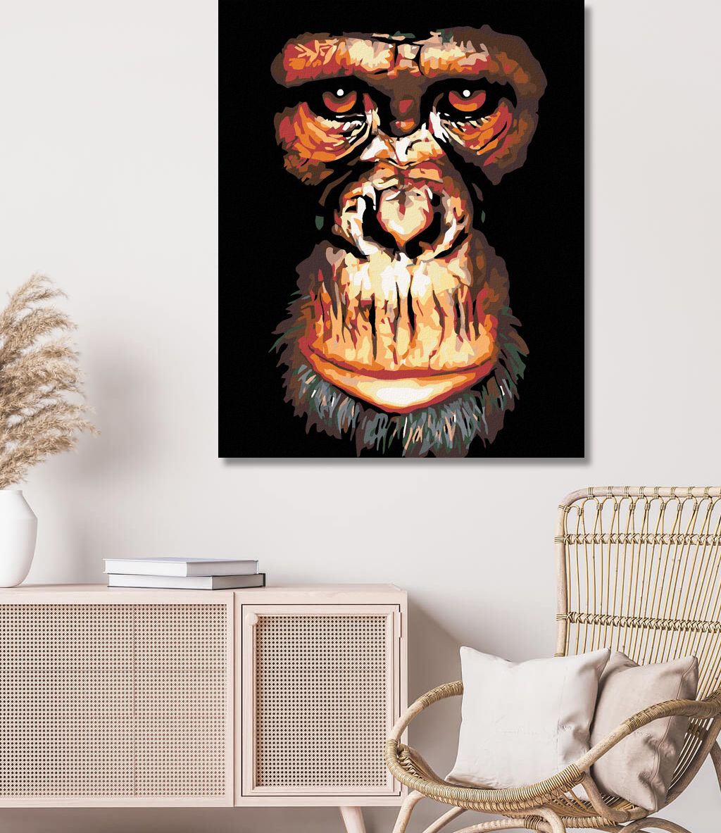 zuty Malování podle čísel - ŠIMPANZ - Rozměr: 40x50 cm, Rámování: Varianta: vypnuté plátno na rám - obrázek 7