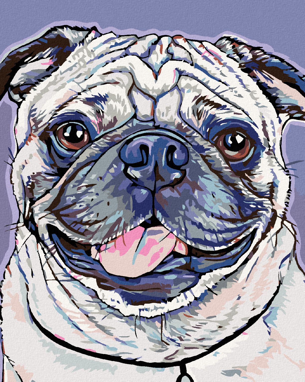 zuty Malování podle čísel - MOPSÍK - Rozměr: 40x50 cm, Rámování: Varianta: vypnuté plátno na rám - obrázek 1