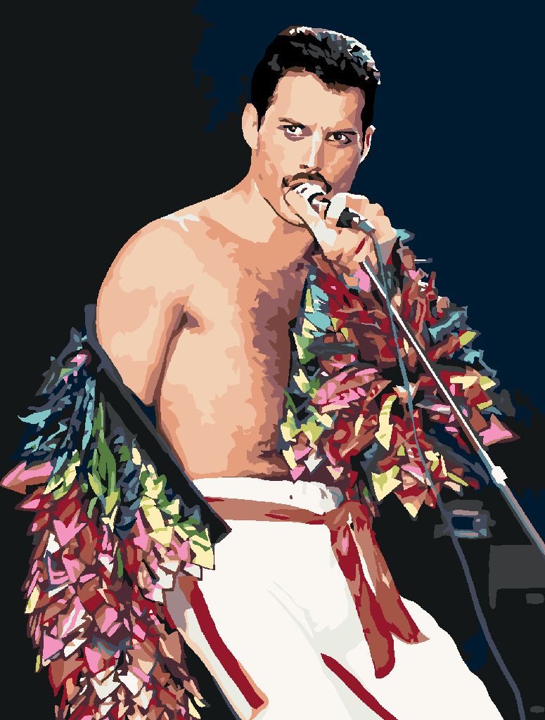 zuty Malování podle čísel - FREDDIE MERCURY - Rozměr: 40x50 cm, Rámování: Varianta: vypnuté plátno na rám - obrázek 5