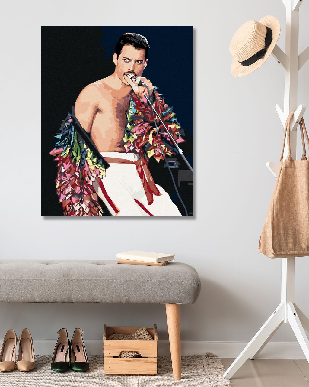 zuty Malování podle čísel - FREDDIE MERCURY - Rozměr: 40x50 cm, Rámování: Varianta: vypnuté plátno na rám - obrázek 8