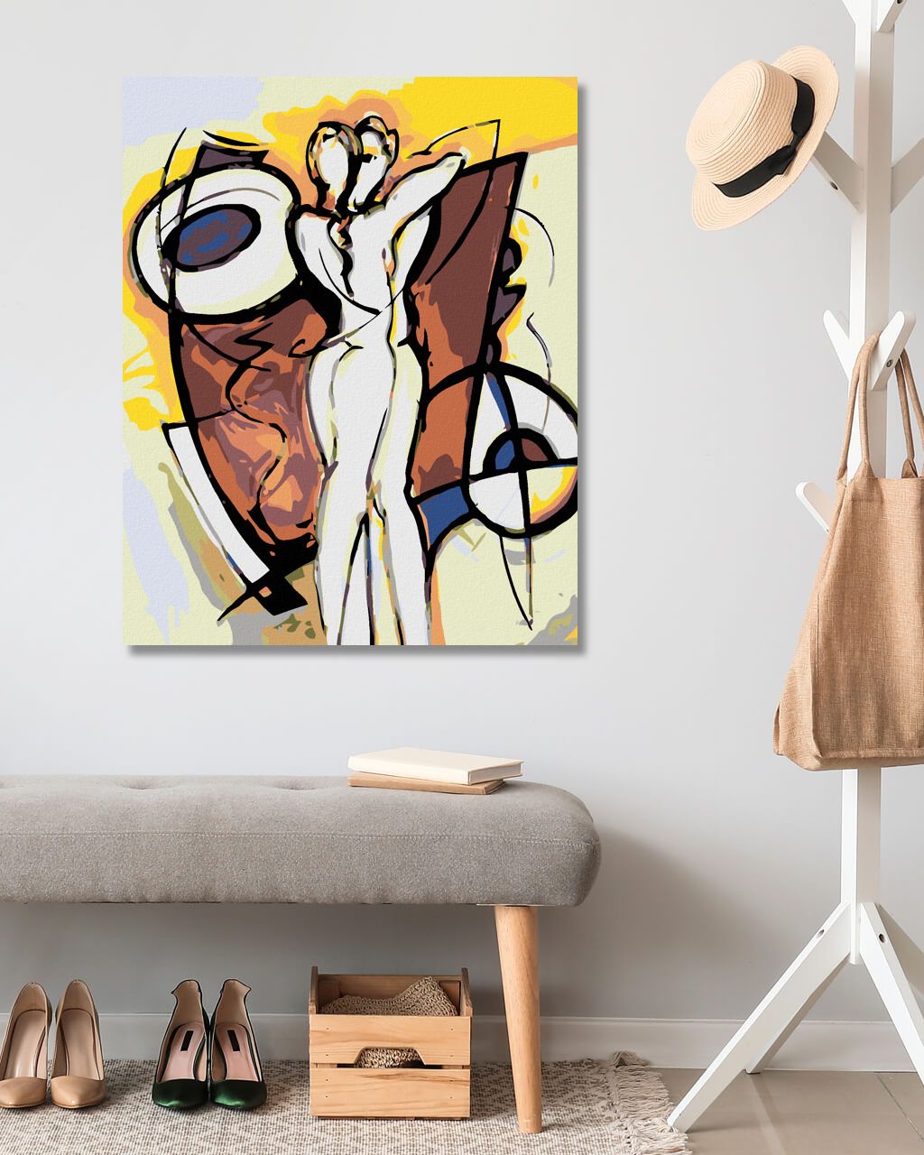 zuty Malování podle čísel - ABSTRAKCE MILENCŮ - Rozměr: 40x50 cm, Rámování: Varianta: vypnuté plátno na rám - obrázek 2