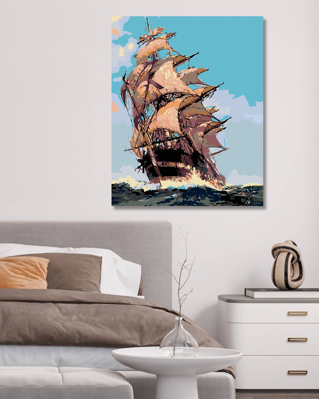 zuty Malování podle čísel - PLACHETNICE VE VĚTRU - Rozměr: 40x50 cm, Rámování: Varianta: vypnuté plátno na rám - obrázek 13