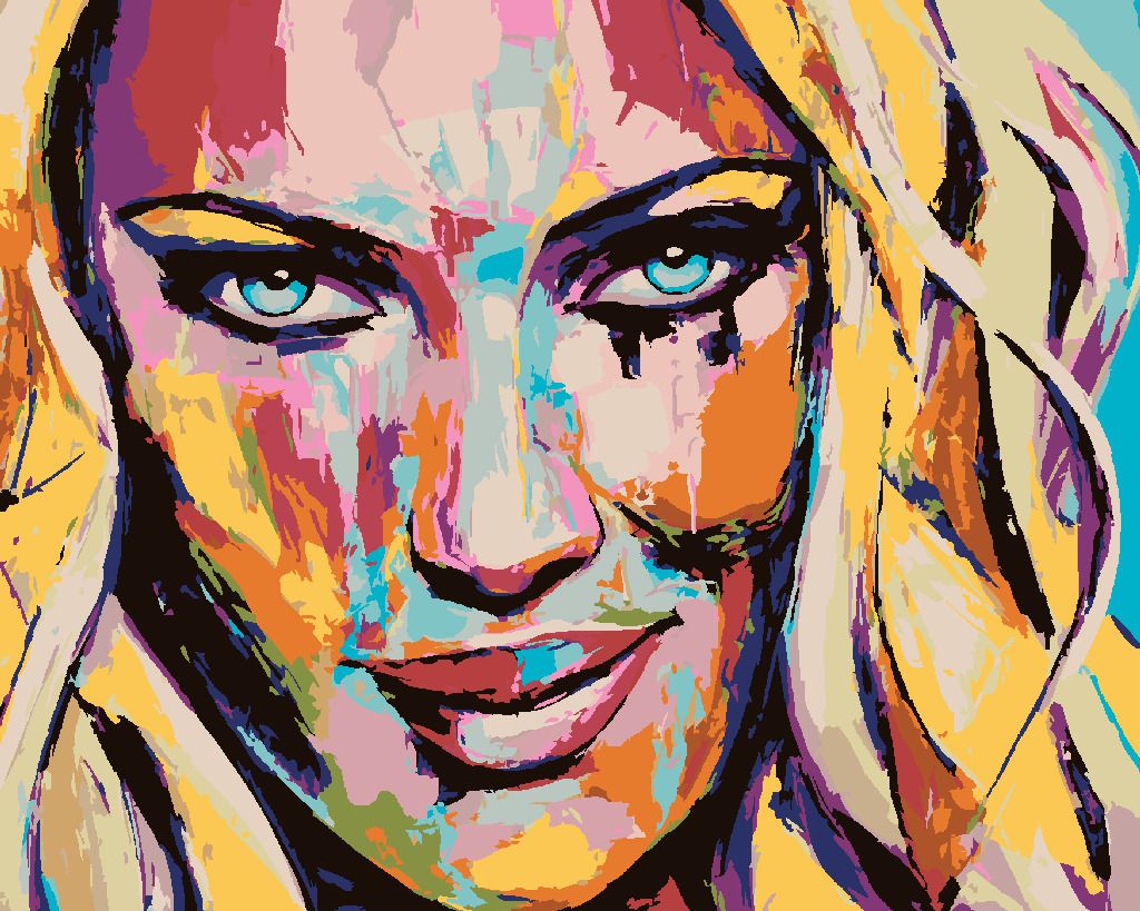 zuty Malování podle čísel - PORTRÉT BAREVNÁ ŽENA II - Rozměr: 40x50 cm, Rámování: Varianta: vypnuté plátno na rám - obrázek 6