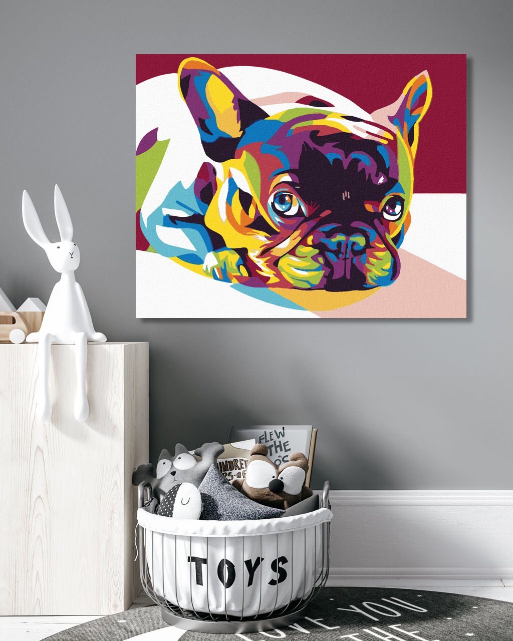 zuty Malování podle čísel - BAREVNÝ BULDOČEK - Rozměr: 40x50 cm, Rámování: Varianta: bez rámu a bez vypnutí plátna - obrázek 4