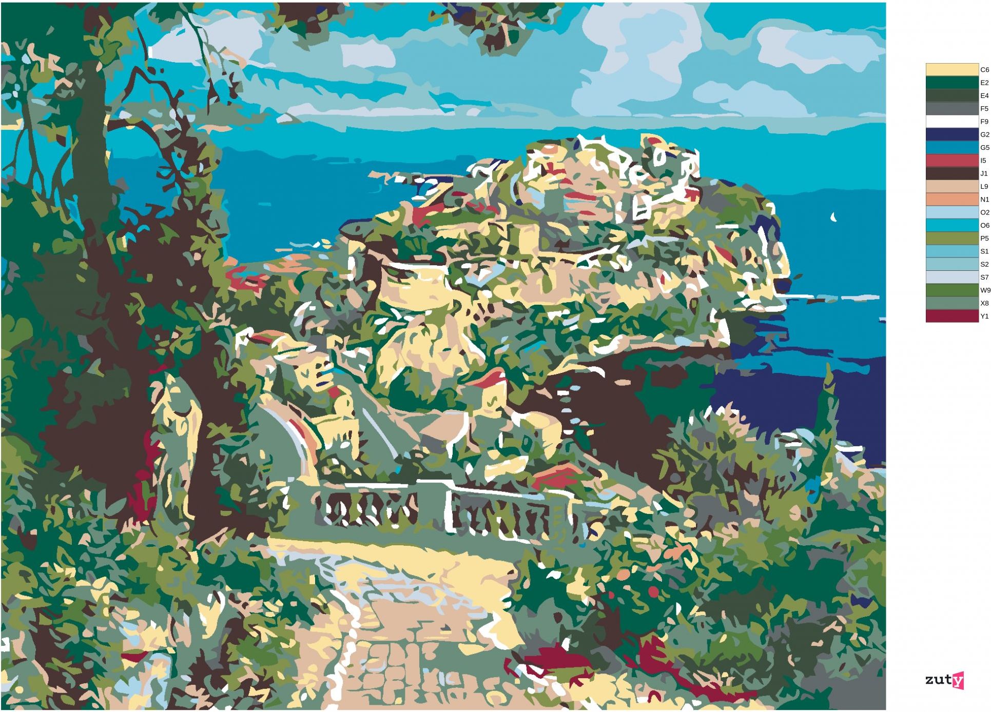 zuty Malování podle čísel - VÝHLED NA KRÁSNÝ POLOOSTROV - Rozměr: 40x50 cm, Rámování: Varianta: vypnuté plátno na rám - obrázek 9