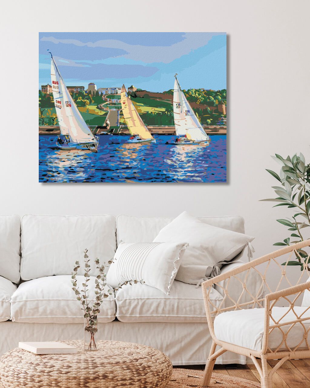 zuty Malování podle čísel - PLACHETNICE VE VLNÁCH - Rozměr: 40x50 cm, Rámování: Varianta: bez rámu a bez vypnutí plátna - obrázek 5