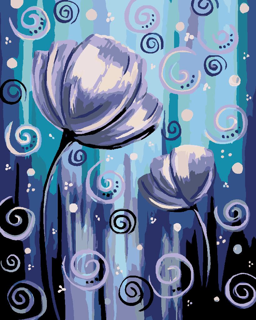 zuty Malování podle čísel - KVĚTINY A SPIRÁLKY - Rozměr: 40x50 cm, Rámování: Varianta: vypnuté plátno na rám - obrázek 5