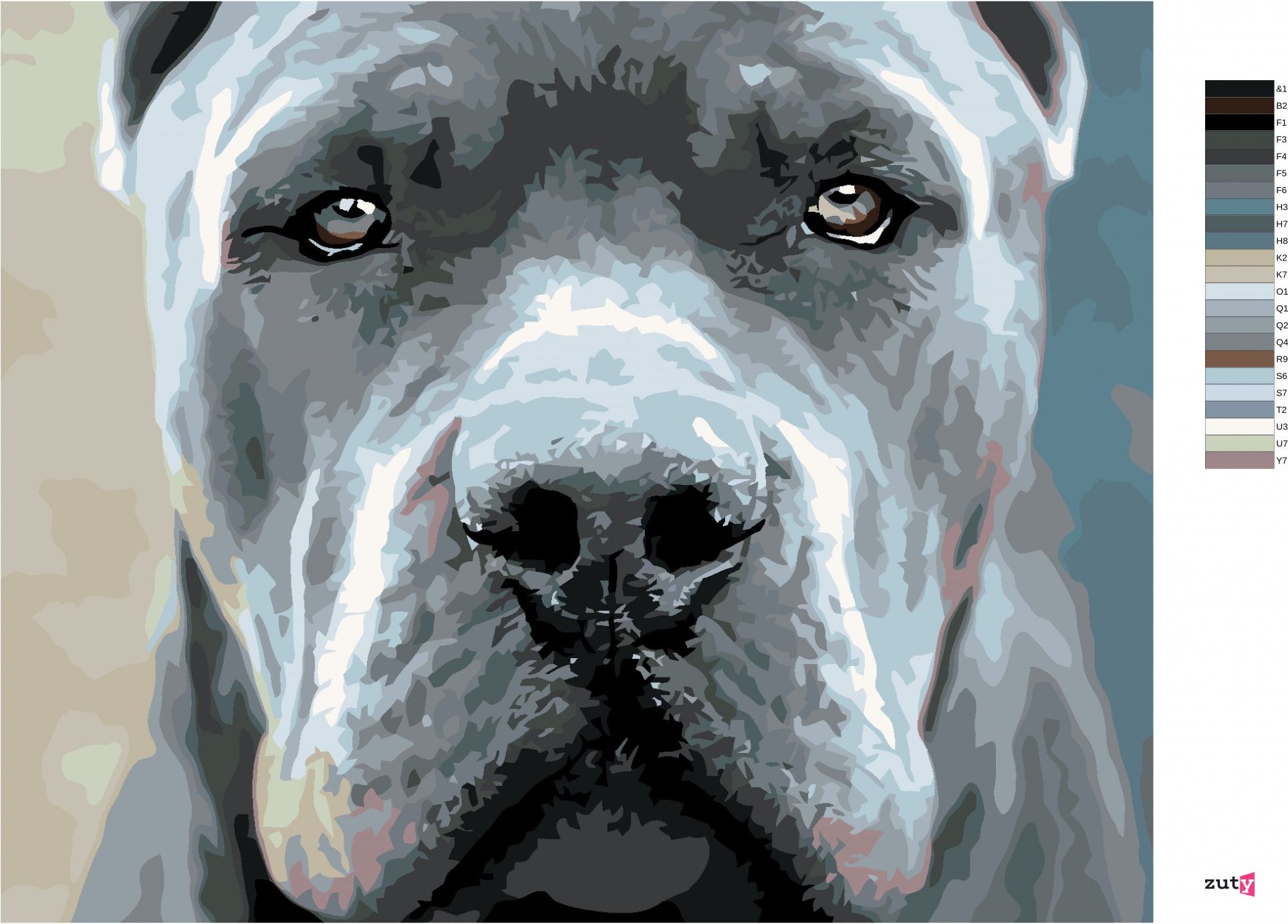 zuty Malování podle čísel - CANE CORSO - Rozměr: 40x50 cm, Rámování: Varianta: vypnuté plátno na rám - obrázek 3