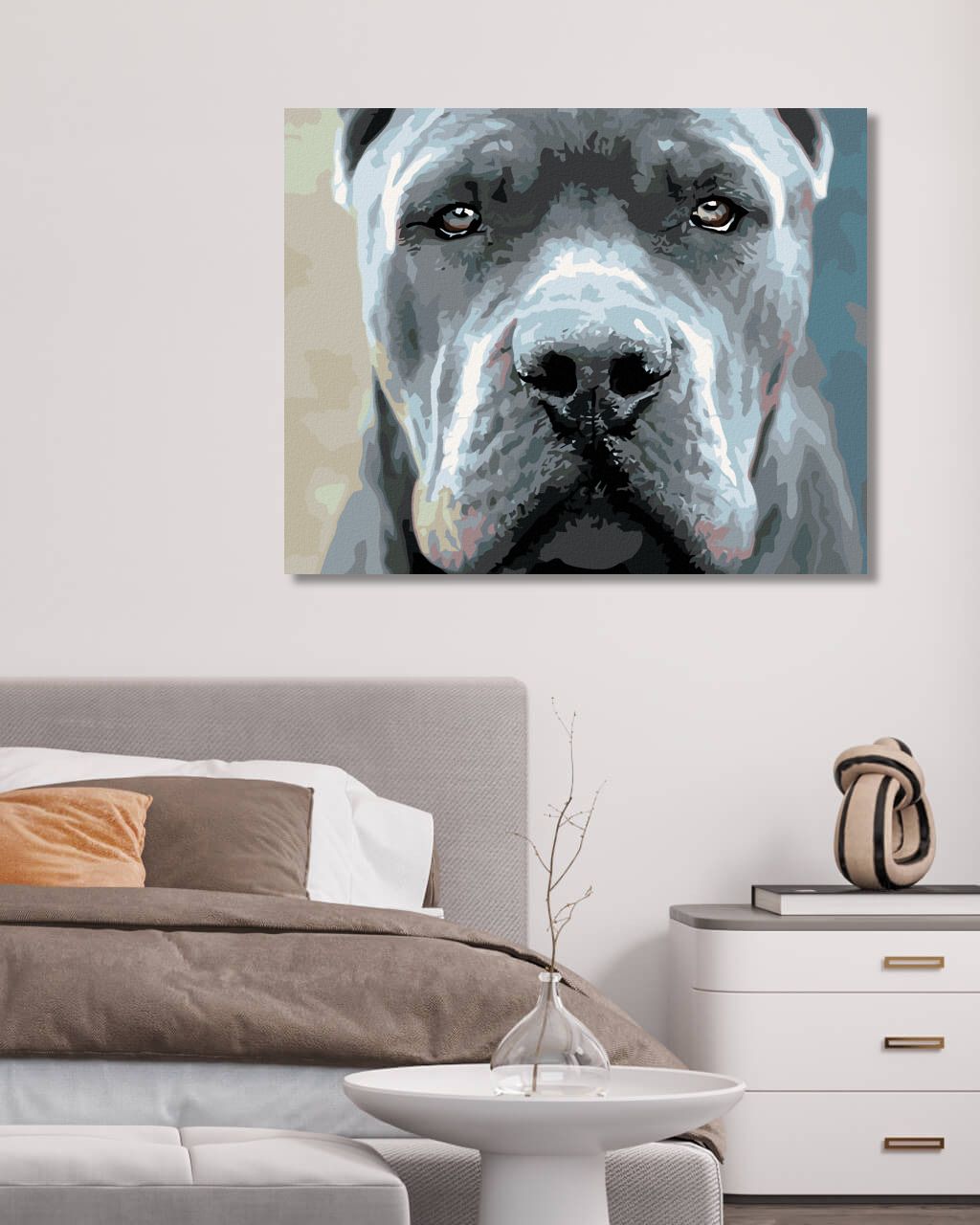 zuty Malování podle čísel - CANE CORSO - Rozměr: 40x50 cm, Rámování: Varianta: vypnuté plátno na rám - obrázek 4