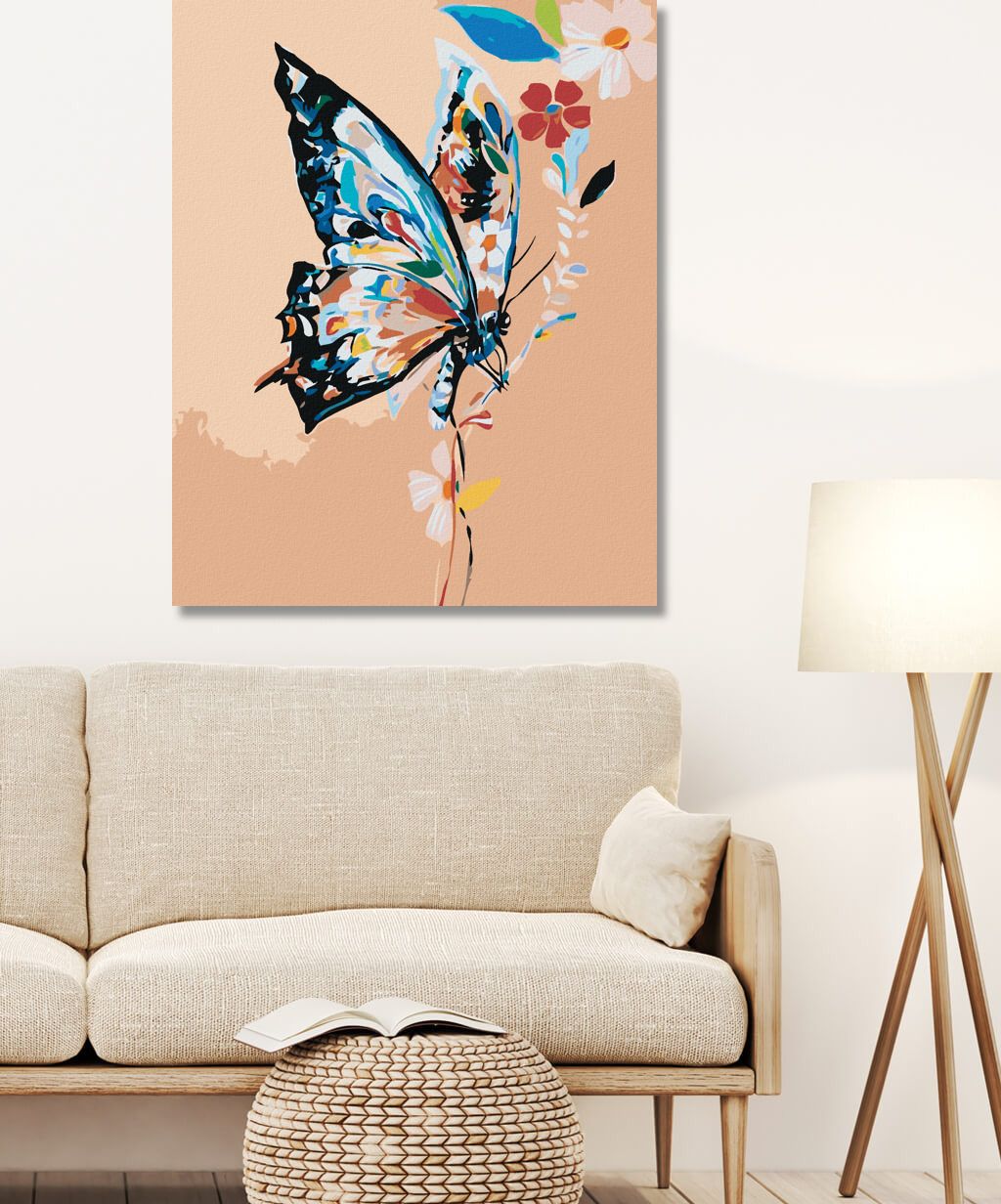 zuty Malování podle čísel - KYTIČKOVÝ MOTÝL - Rozměr: 40x50 cm, Rámování: Varianta: vypnuté plátno na rám - obrázek 2