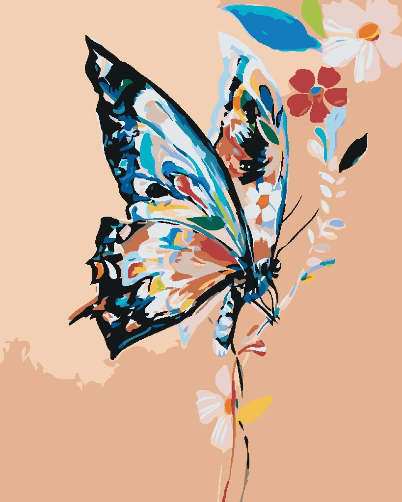 zuty Malování podle čísel - KYTIČKOVÝ MOTÝL - Rozměr: 40x50 cm, Rámování: Varianta: vypnuté plátno na rám - obrázek 4