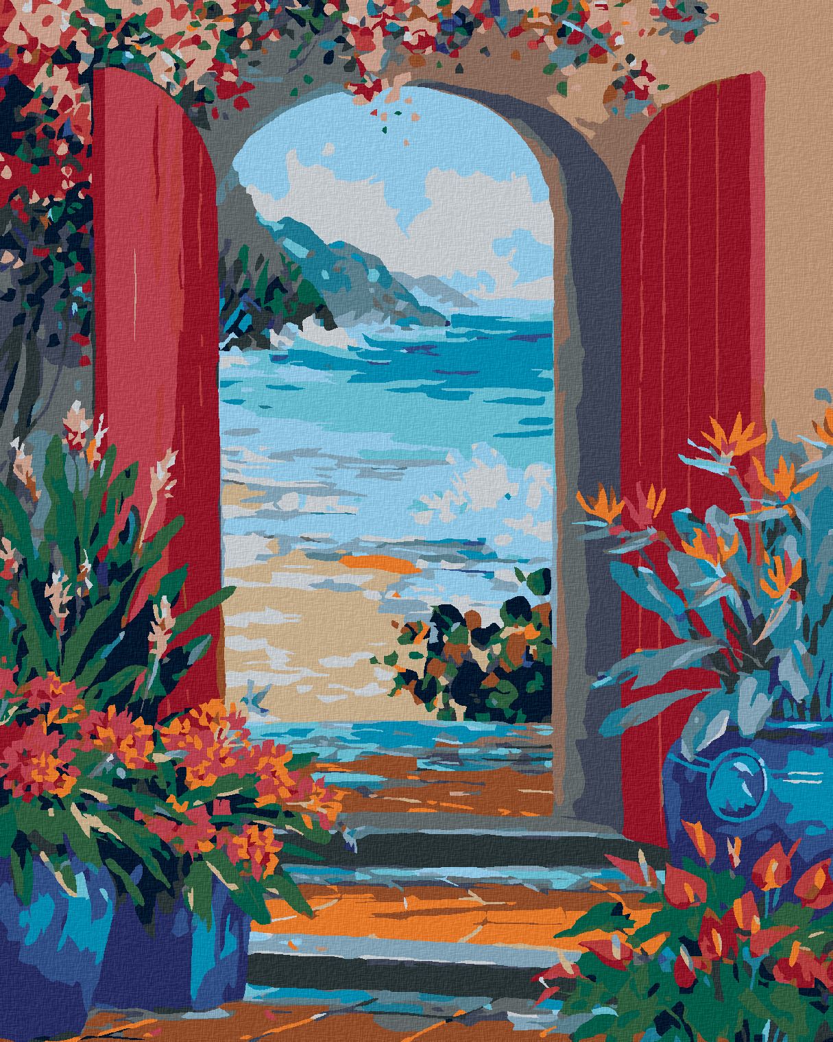 zuty Malování podle čísel - ZE ZAHRADY NA PLÁŽ - Rozměr: 40x50 cm, Rámování: Varianta: bez rámu a bez vypnutí plátna - obrázek 1