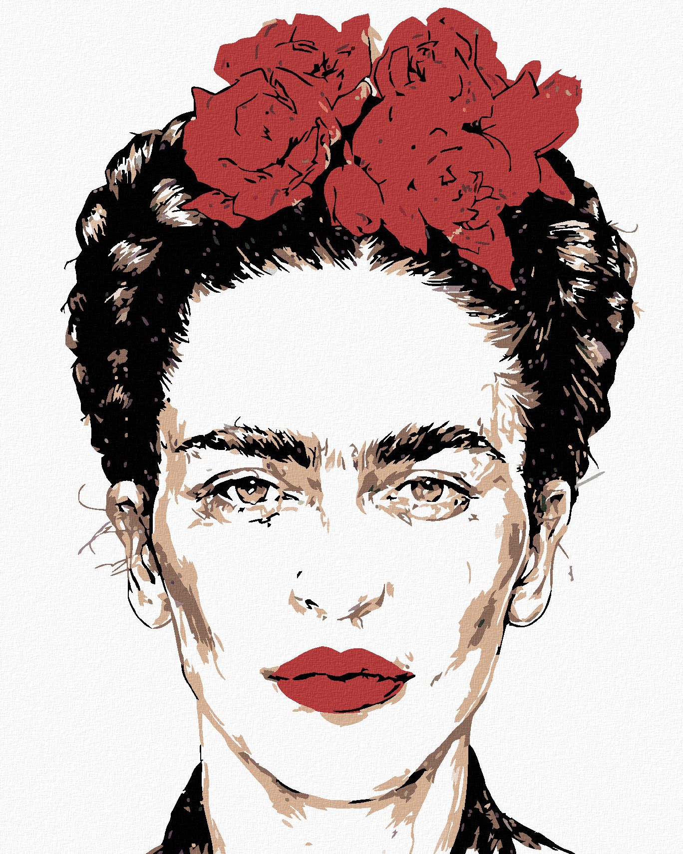 zuty Malování podle čísel - FRIDA KAHLO - Rozměr: 40x50 cm, Rámování: Varianta: vypnuté plátno na rám - obrázek 1