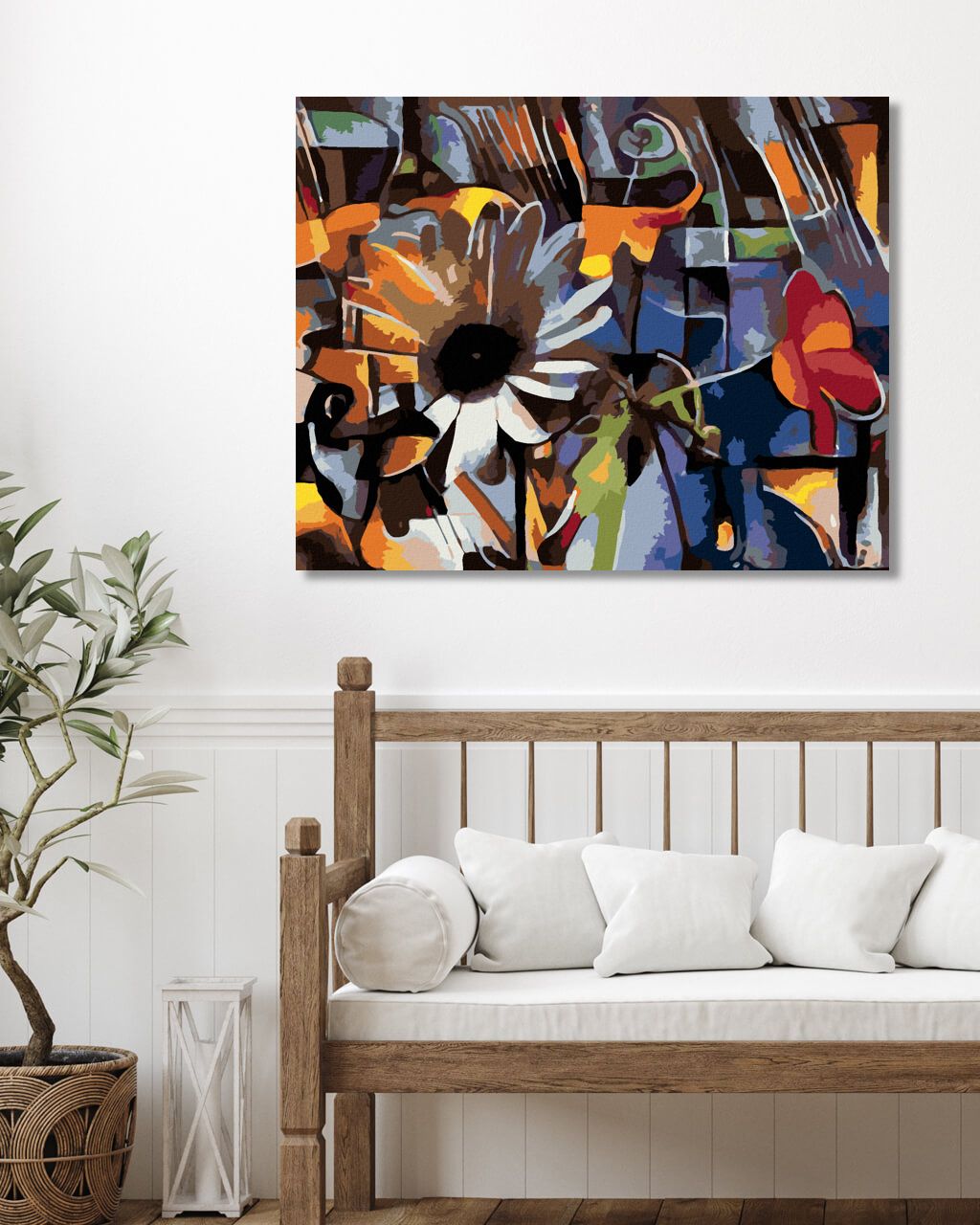 zuty Malování podle čísel - KVĚTINY V KUBISTICKÉM STYLU - Rozměr: 40x50 cm, Rámování: Varianta: bez rámu a bez vypnutí plátna - obrázek 4