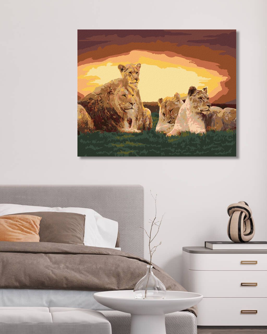 zuty Malování podle čísel - LVÍ RODINA - Rozměr: 40x50 cm, Rámování: Varianta: bez rámu a bez vypnutí plátna - obrázek 7