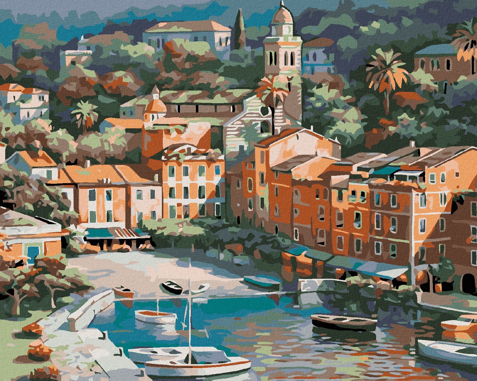 zuty Malování podle čísel - MALÉ ITALSKÉ MĚSTEČKO - Rozměr: 40x50 cm, Rámování: Varianta: bez rámu a bez vypnutí plátna - obrázek 1