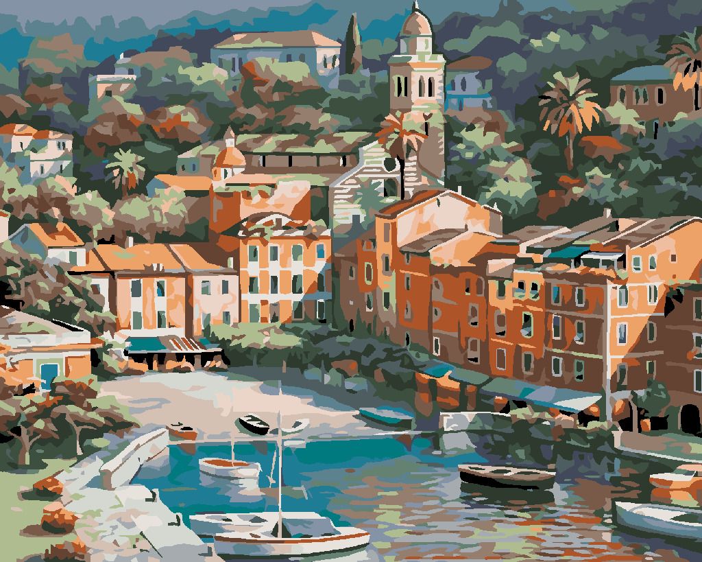 zuty Malování podle čísel - MALÉ ITALSKÉ MĚSTEČKO - Rozměr: 40x50 cm, Rámování: Varianta: bez rámu a bez vypnutí plátna - obrázek 3