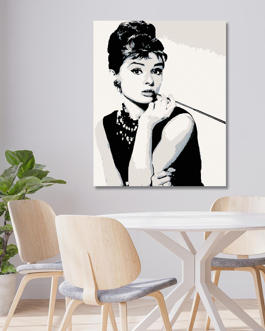zuty Malování podle čísel - AUDREY HEPBURN ČERNOBÍLÁ - Rozměr: 40x50 cm, Rámování: Varianta: vypnuté plátno na rám - obrázek 9