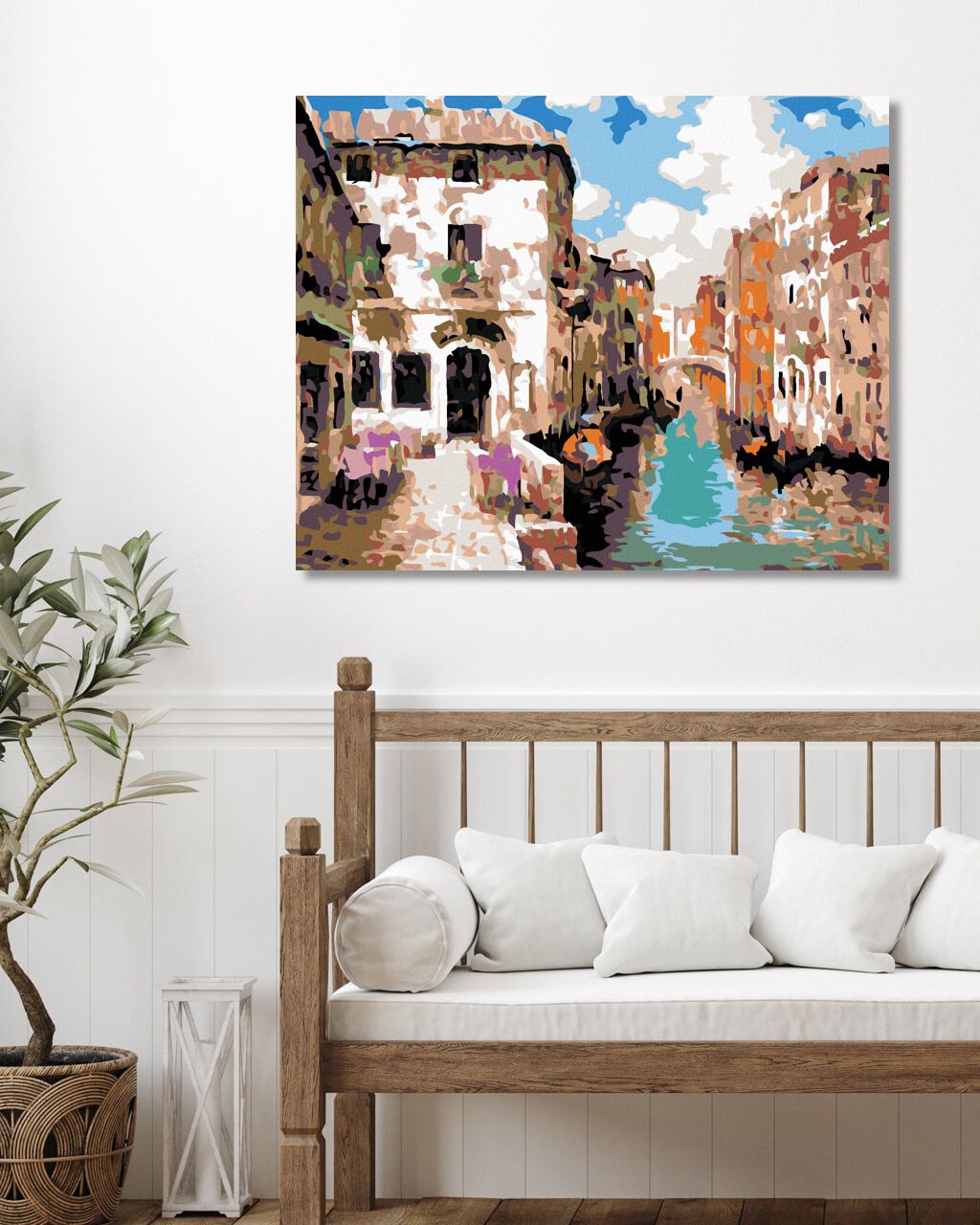 zuty Malování podle čísel - ŘEKA PROTÉKAJÍCÍ MĚSTEM - Rozměr: 40x50 cm, Rámování: Varianta: vypnuté plátno na rám - obrázek 6