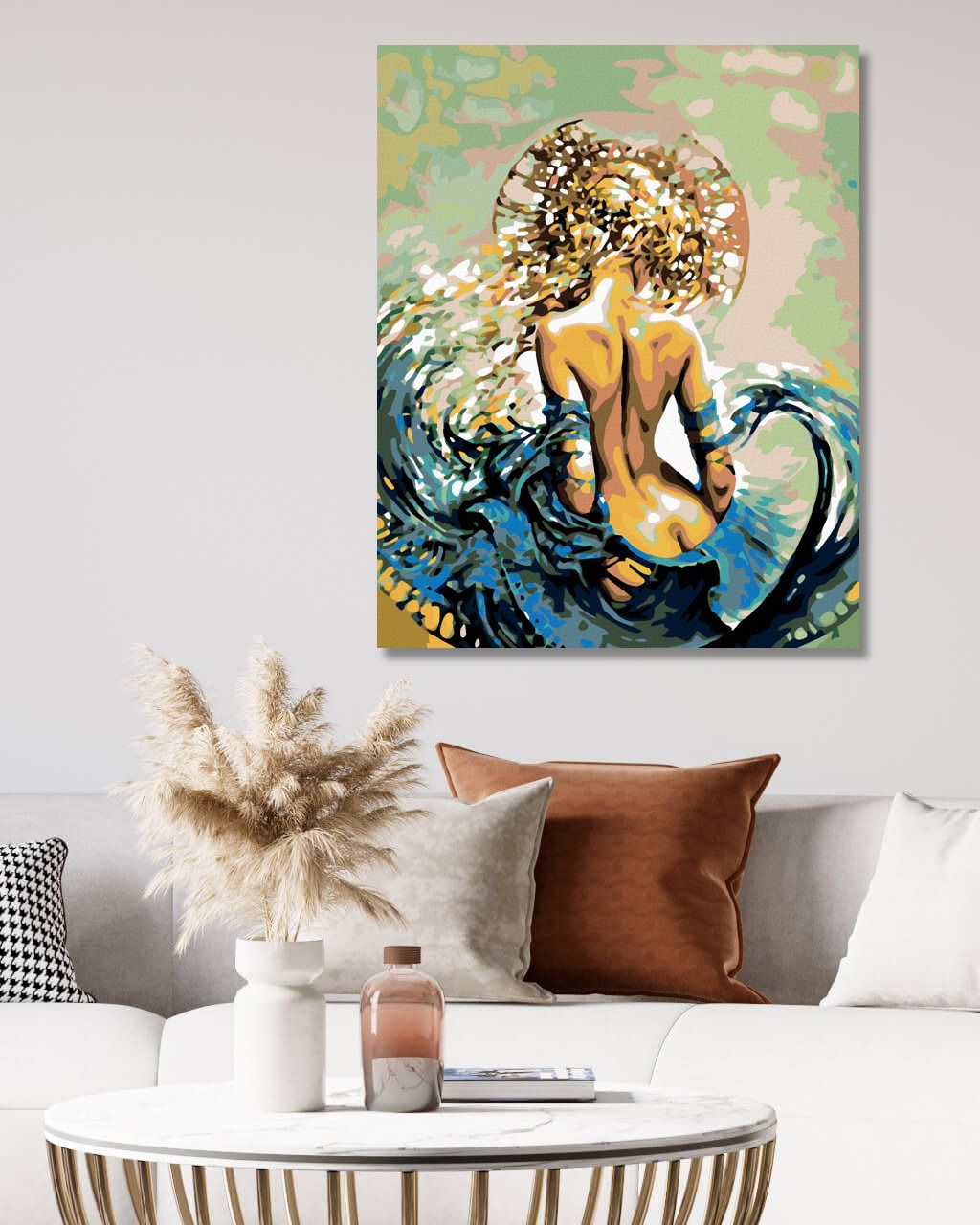 zuty Malování podle čísel - ŽENA VE VLNÁCH - Rozměr: 40x50 cm, Rámování: Varianta: bez rámu a bez vypnutí plátna - obrázek 4