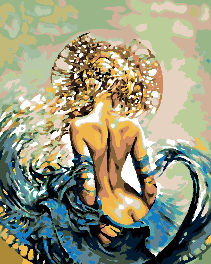 zuty Malování podle čísel - ŽENA VE VLNÁCH - Rozměr: 40x50 cm, Rámování: Varianta: vypnuté plátno na rám - obrázek 7