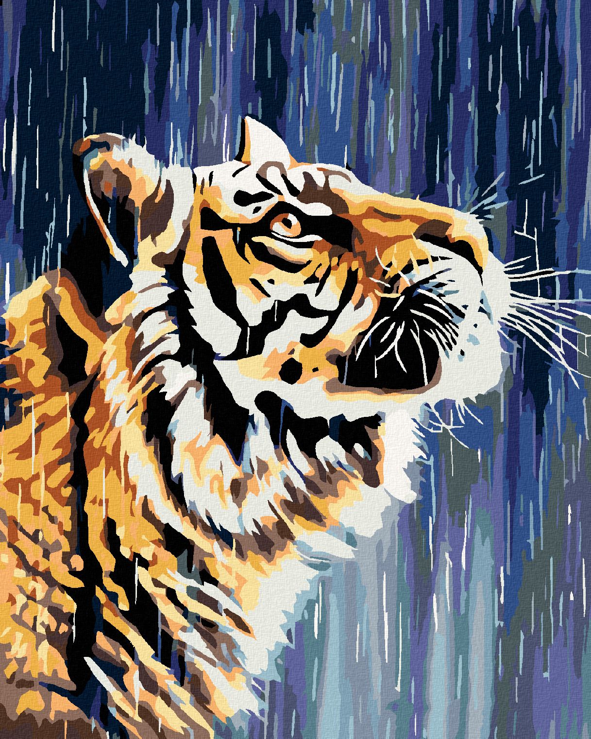 zuty Malování podle čísel - TYGR U VODOPÁDU - Rozměr: 40x50 cm, Rámování: Varianta: bez rámu a bez vypnutí plátna - obrázek 1