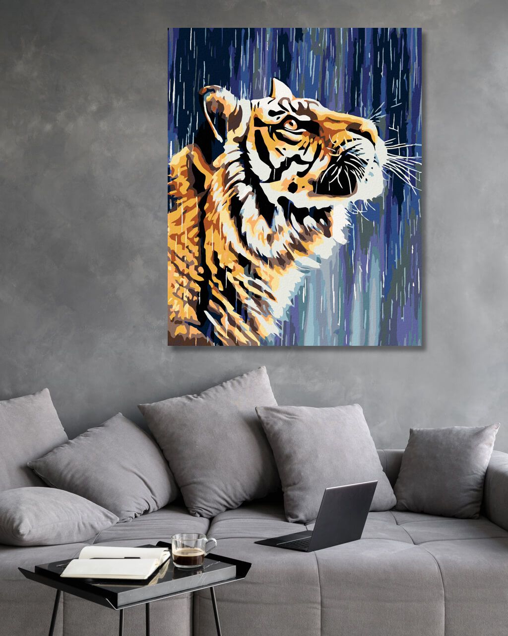zuty Malování podle čísel - TYGR U VODOPÁDU - Rozměr: 40x50 cm, Rámování: Varianta: bez rámu a bez vypnutí plátna - obrázek 7