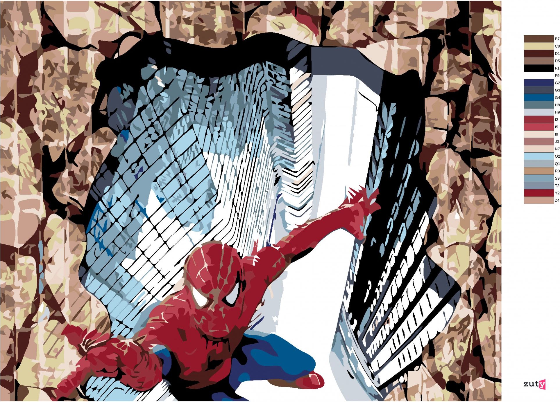 zuty Malování podle čísel - SPIDERMAN 3D - Rozměr: 40x50 cm, Rámování: Varianta: bez rámu a bez vypnutí plátna - obrázek 3