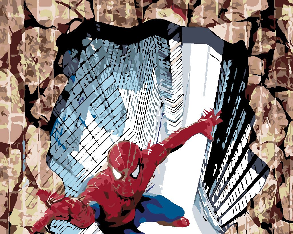 zuty Malování podle čísel - SPIDERMAN 3D - Rozměr: 40x50 cm, Rámování: Varianta: bez rámu a bez vypnutí plátna - obrázek 8