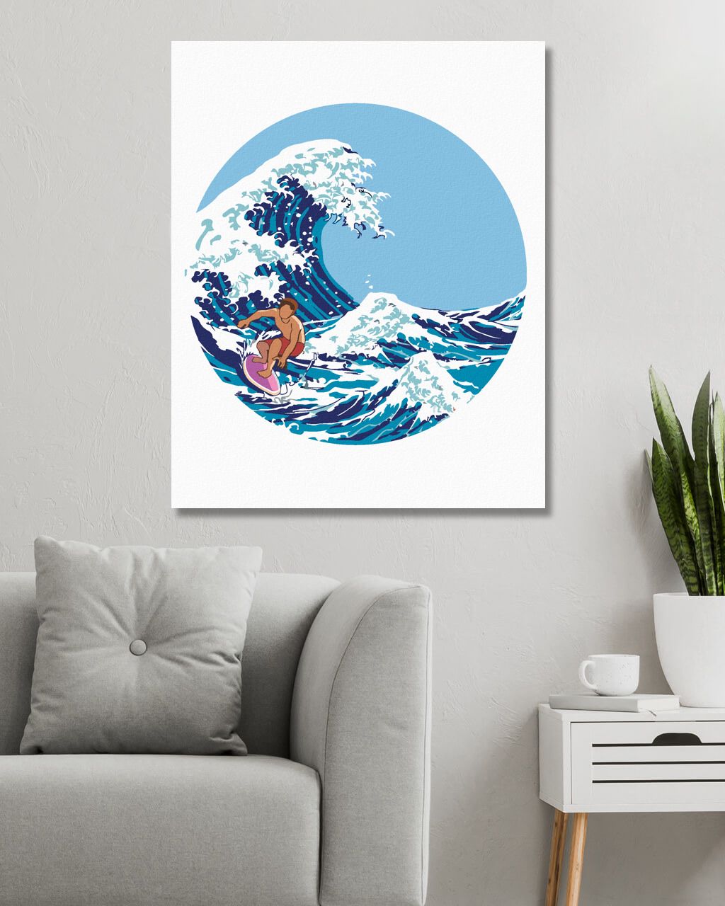 zuty Malování podle čísel - MUŽ NA VLNĚ - INSPIRACE KACUŠIKA HOKUSAI - Rozměr: 40x50 cm, Rámování: Varianta: vypnuté plátno na rám - obrázek 8