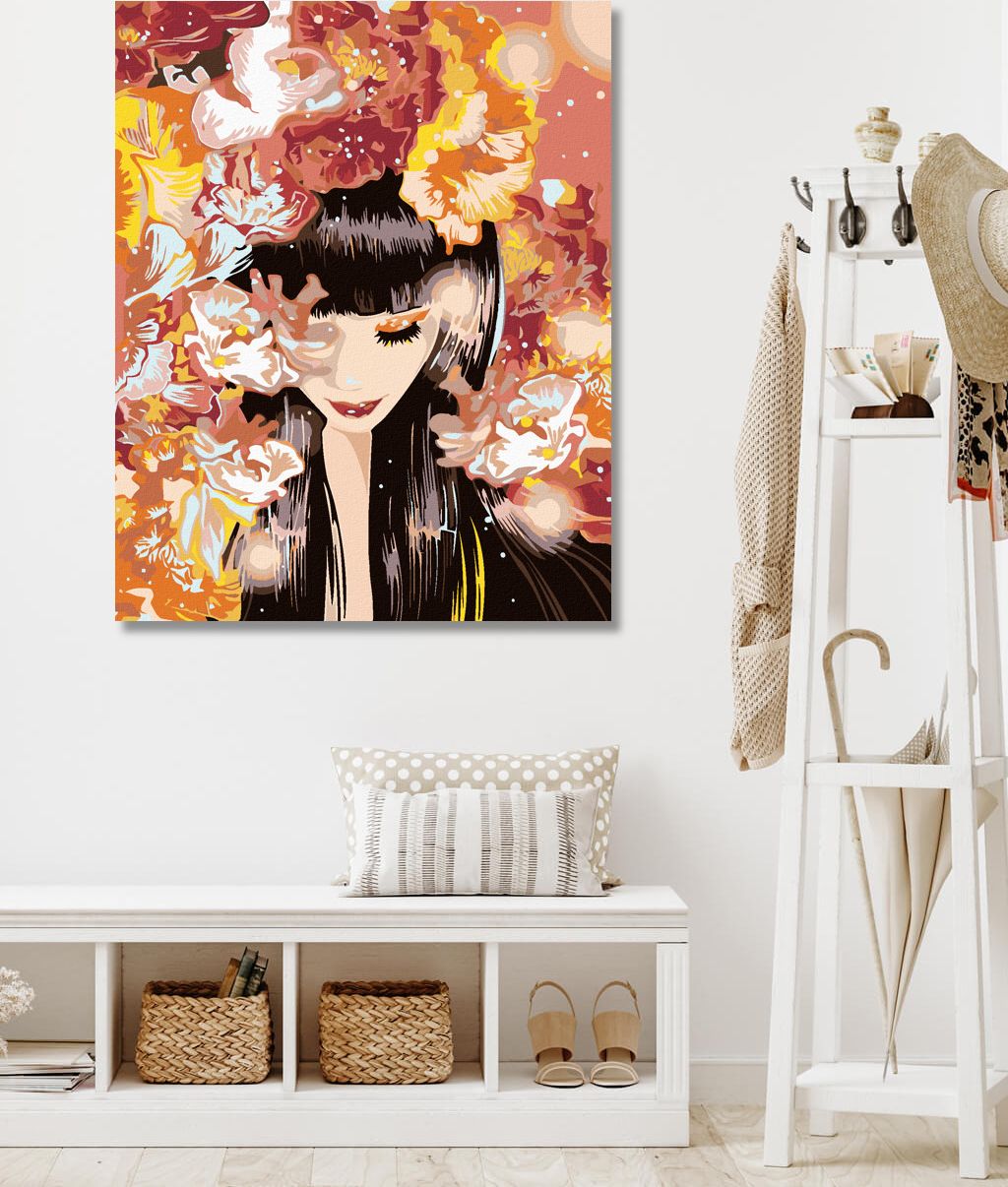 zuty Malování podle čísel - KRÁSKA MEZI KVĚTY - Rozměr: 40x50 cm, Rámování: Varianta: vypnuté plátno na rám - obrázek 8
