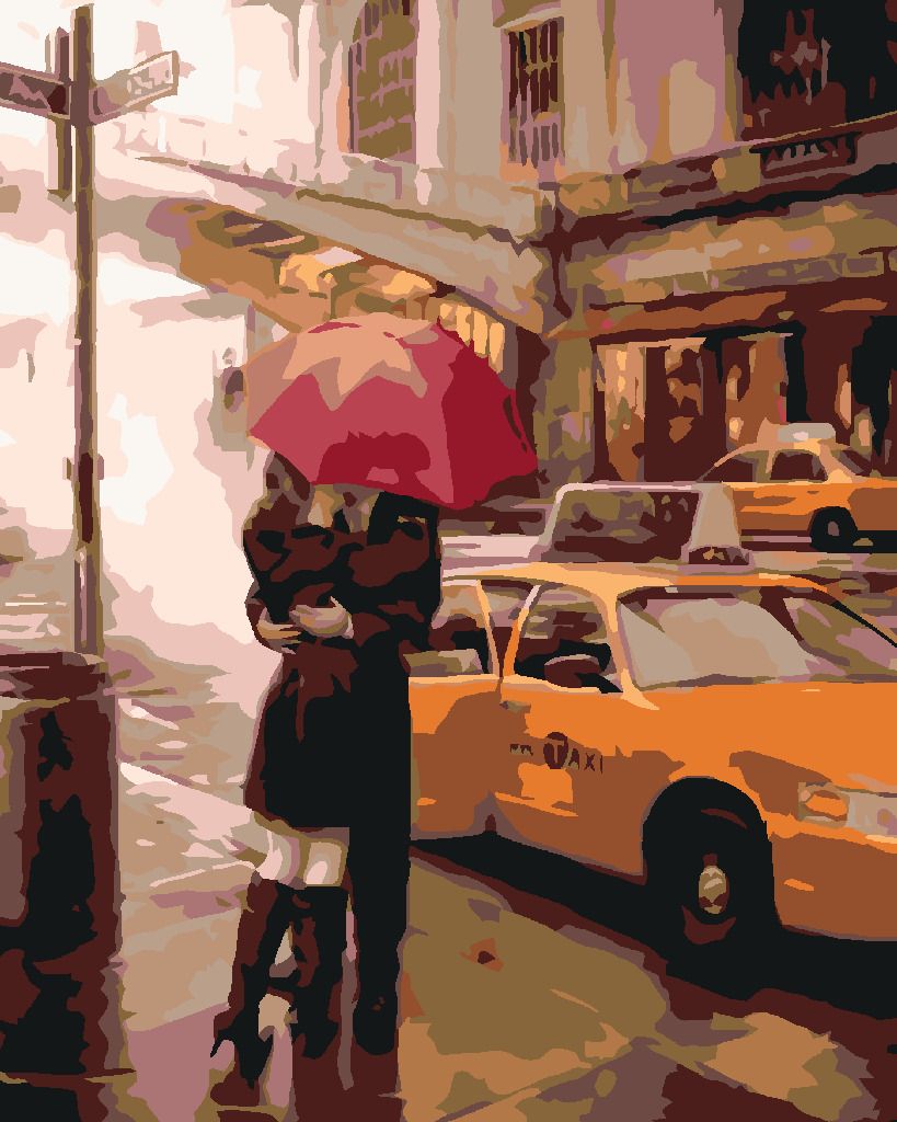 zuty Malování podle čísel - LOUČENÍ U TAXI - Rozměr: 40x50 cm, Rámování: Varianta: bez rámu a bez vypnutí plátna - obrázek 9