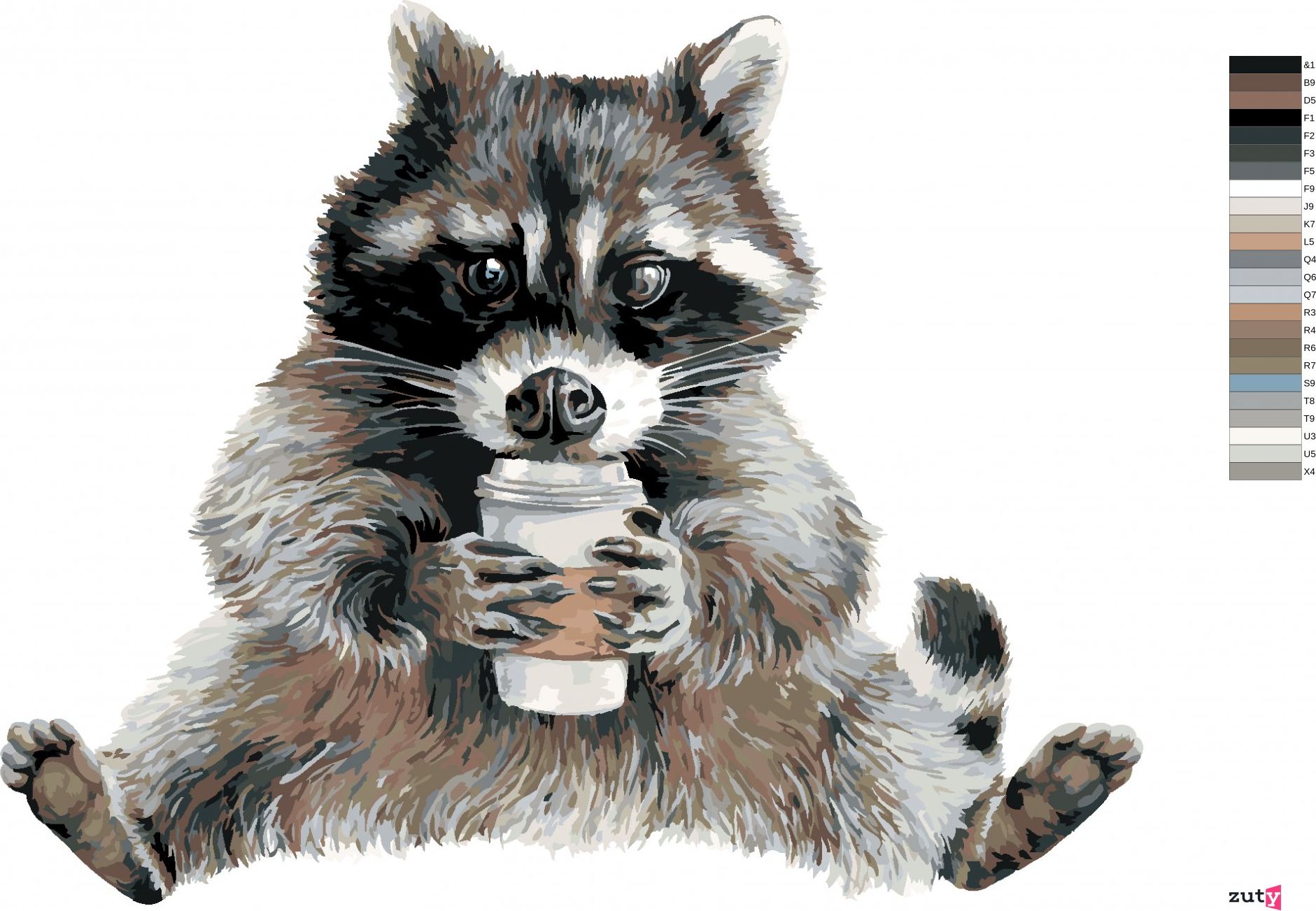 zuty Malování podle čísel - MÝVAL A KÁVA (HOLLY SIMENTAL) - Rozměr: 40x50 cm, Rámování: Varianta: bez rámu a bez vypnutí plátna - obrázek 10