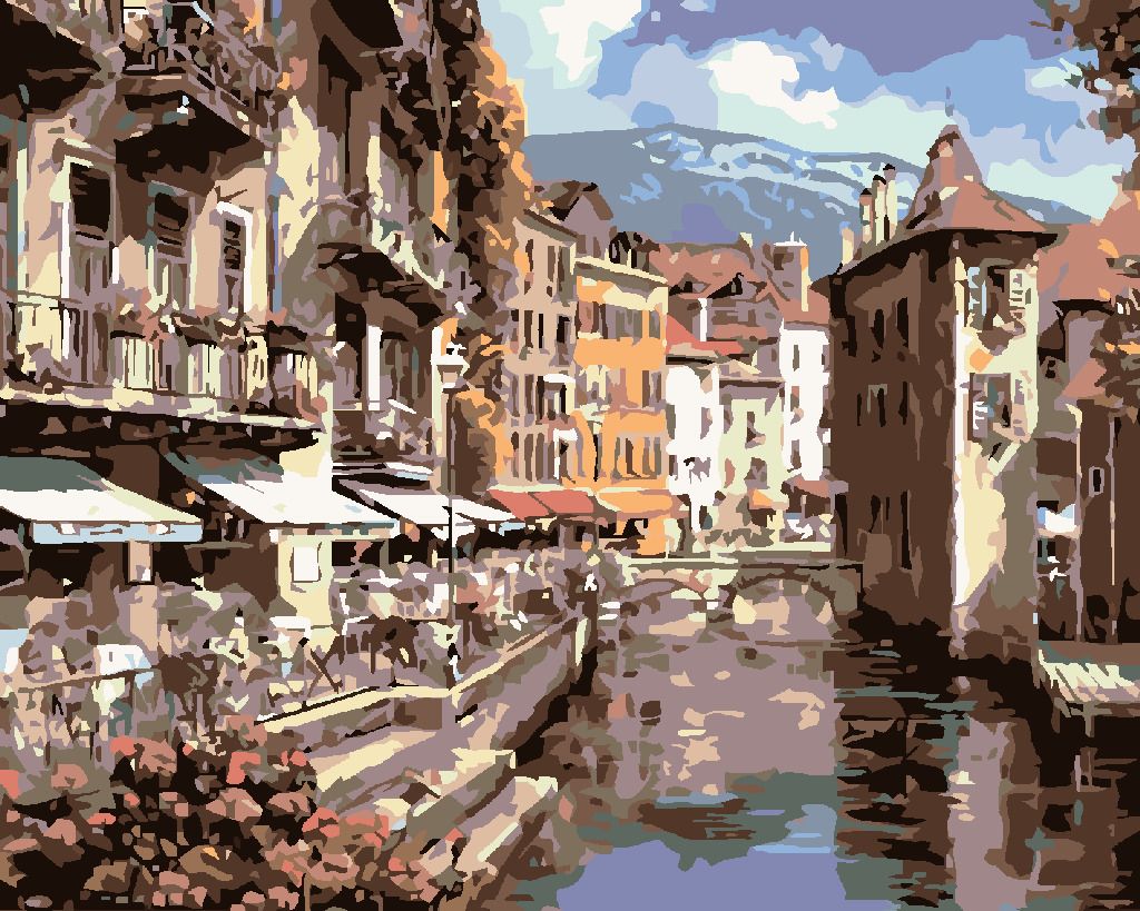 zuty Malování podle čísel - MĚSTO NA ŘECE - Rozměr: 40x50 cm, Rámování: Varianta: bez rámu a bez vypnutí plátna - obrázek 11