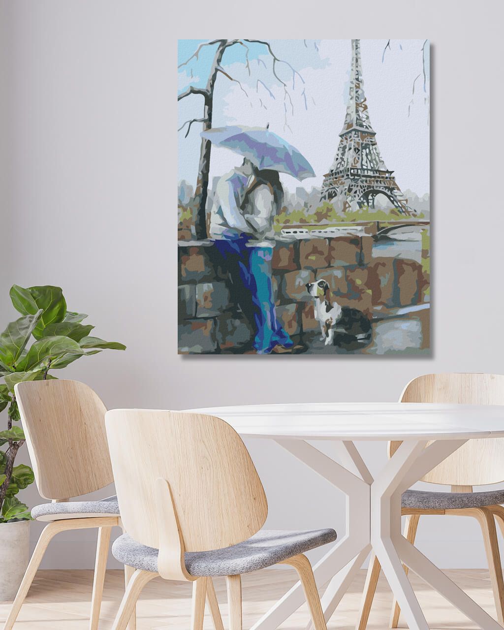zuty Malování podle čísel - MILENCI SE PSEM U EIFFELOVKY - Rozměr: 40x50 cm, Rámování: Varianta: bez rámu a bez vypnutí plátna - obrázek 8