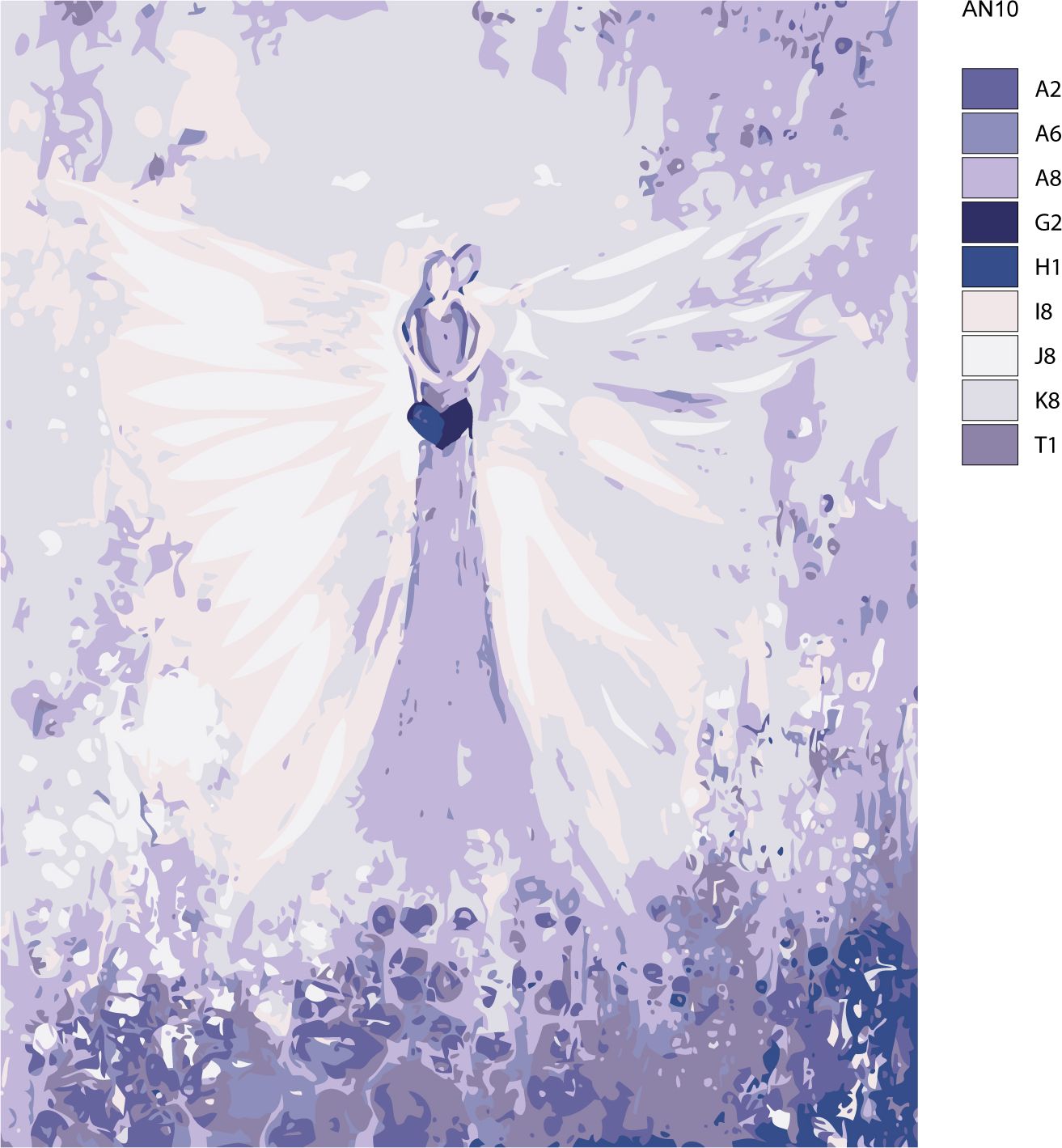 zuty Malování podle čísel - ANDĚLÉ OD LENKY - EMBRACE ANGEL - Rozměr: 40x50 cm, Rámování: Varianta: vypnuté plátno na rám - obrázek 2