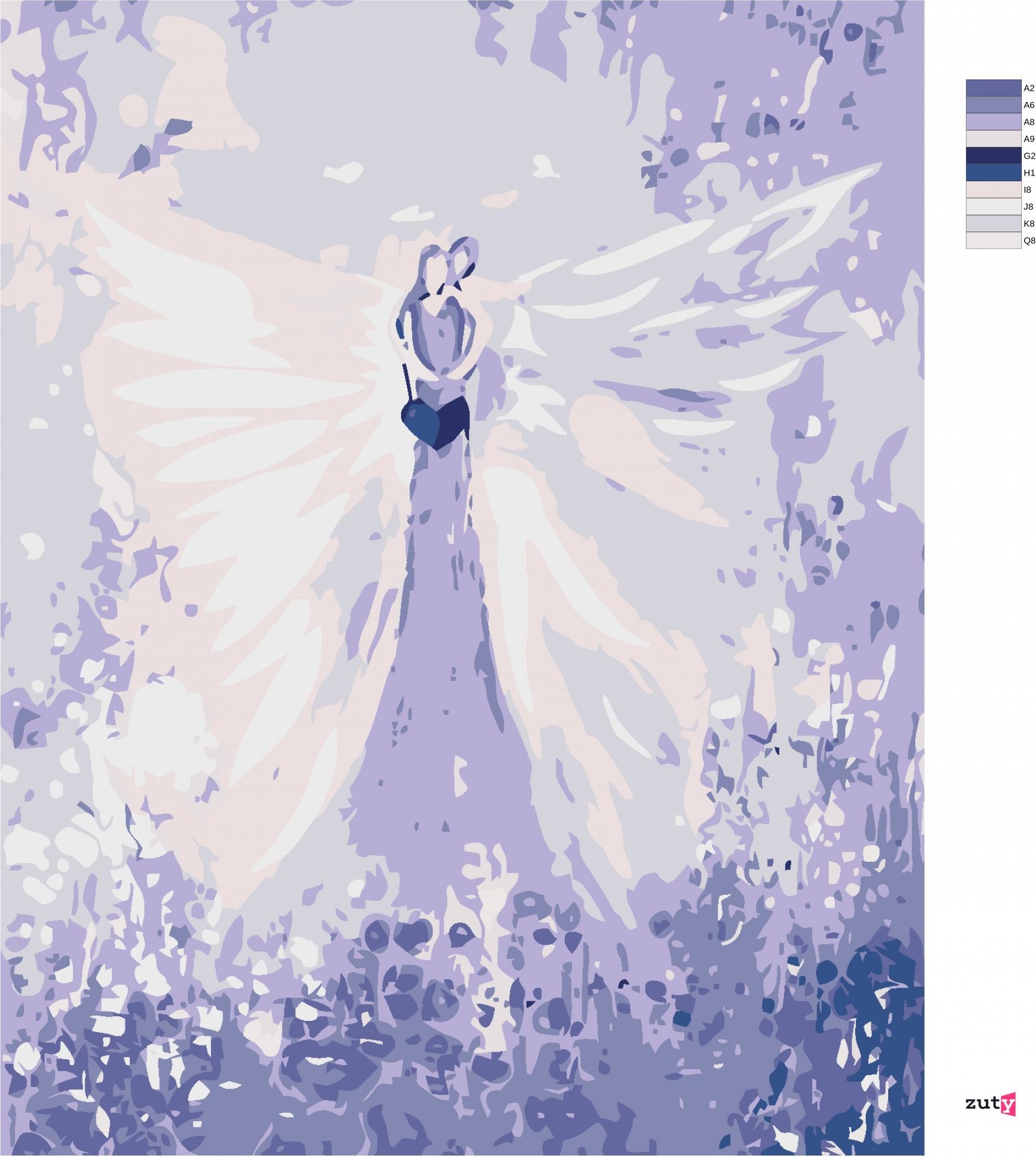 zuty Malování podle čísel - ANDĚLÉ OD LENKY - EMBRACE ANGEL - Rozměr: 40x50 cm, Rámování: Varianta: vypnuté plátno na rám - obrázek 7