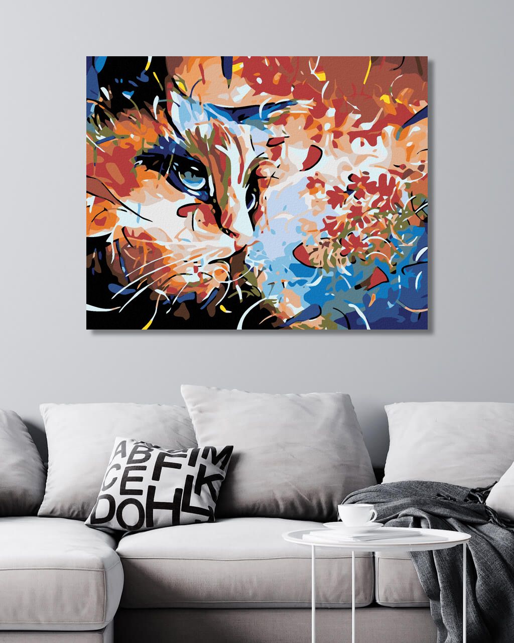 zuty Malování podle čísel - KOČIČÍ ABSTRAKCE - Rozměr: 40x50 cm, Rámování: Varianta: vypnuté plátno na rám - obrázek 5
