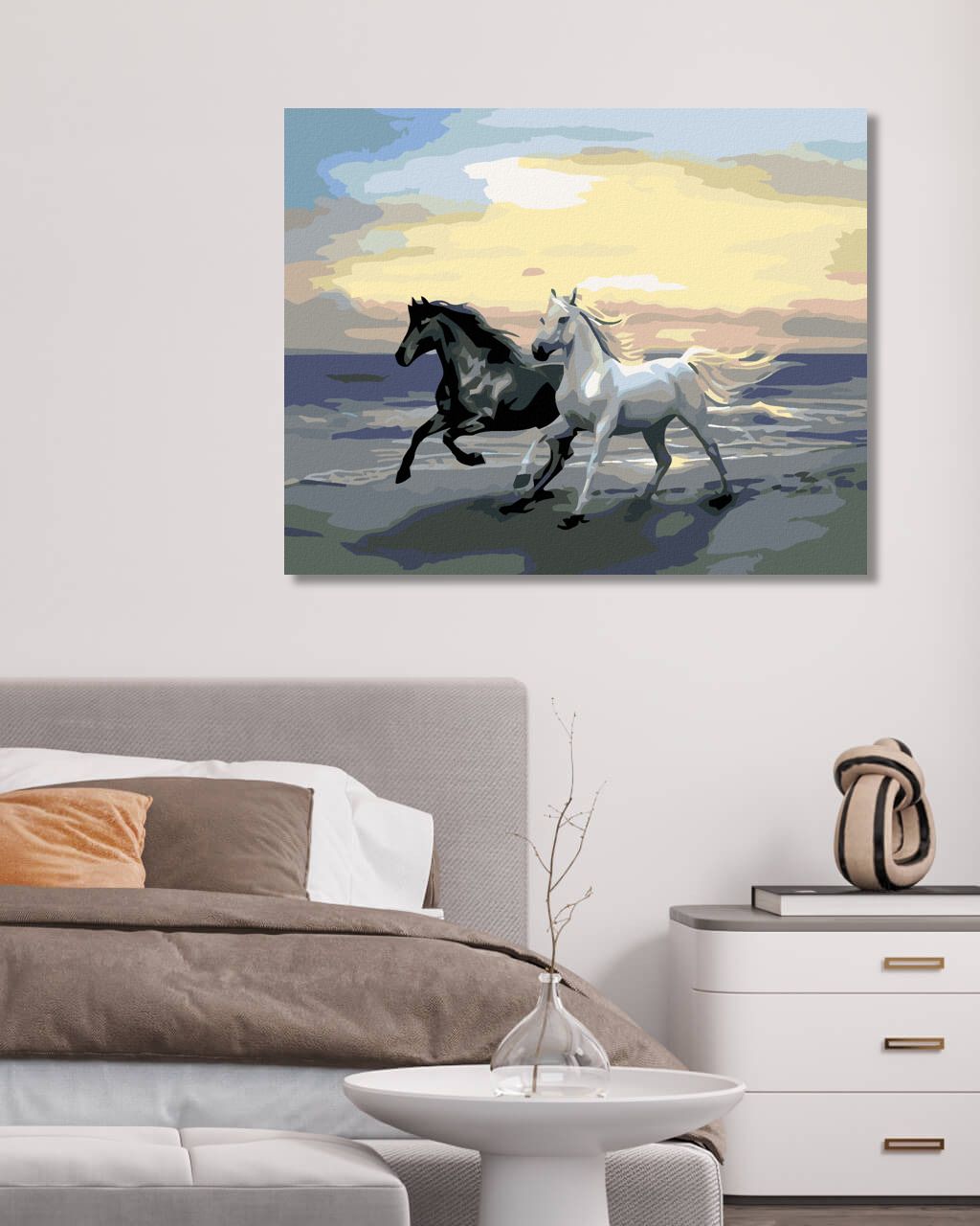 zuty Malování podle čísel - KONĚ NA PLÁŽI - Rozměr: 40x50 cm, Rámování: Varianta: vypnuté plátno na rám - obrázek 9