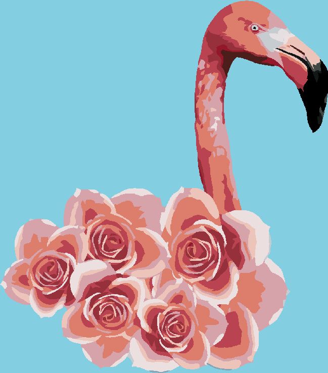 zuty Malování podle čísel - PLAMEŇÁK A RŮŽE - Rozměr: 40x50 cm, Rámování: Varianta: vypnuté plátno na rám - obrázek 10