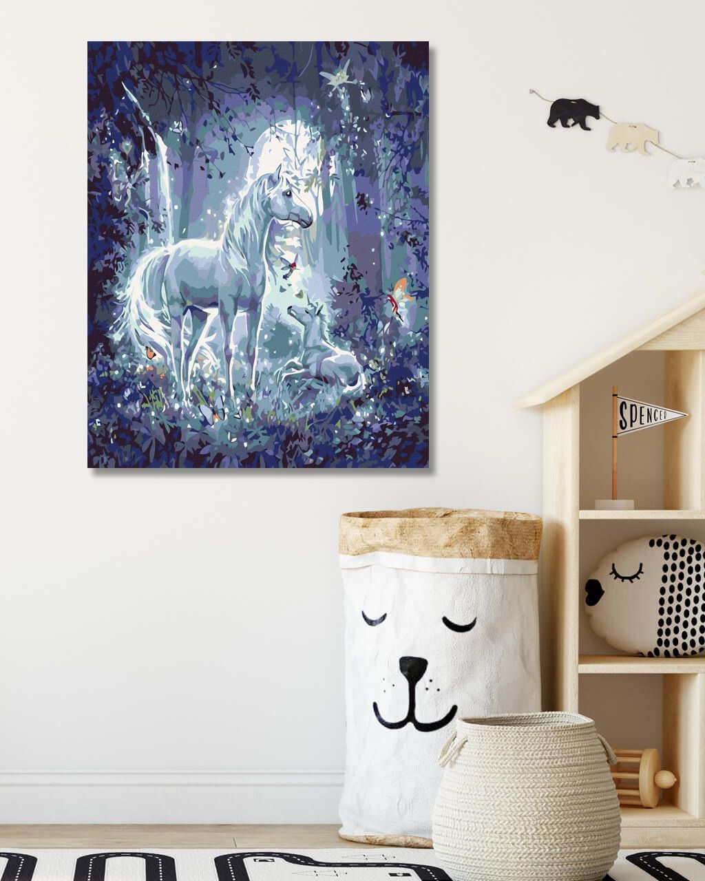 zuty Malování podle čísel - JEDNOROŽEC V NOCI - Rozměr: 40x50 cm, Rámování: Varianta: bez rámu a bez vypnutí plátna - obrázek 9